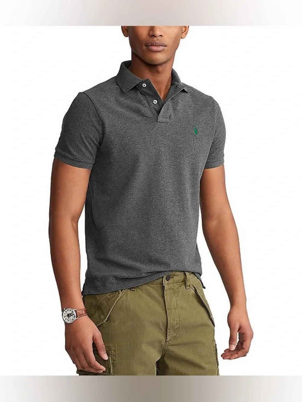 Ralph Lauren Short Sleeve Men's Polo Shirt Charcoal business casual classic pony
